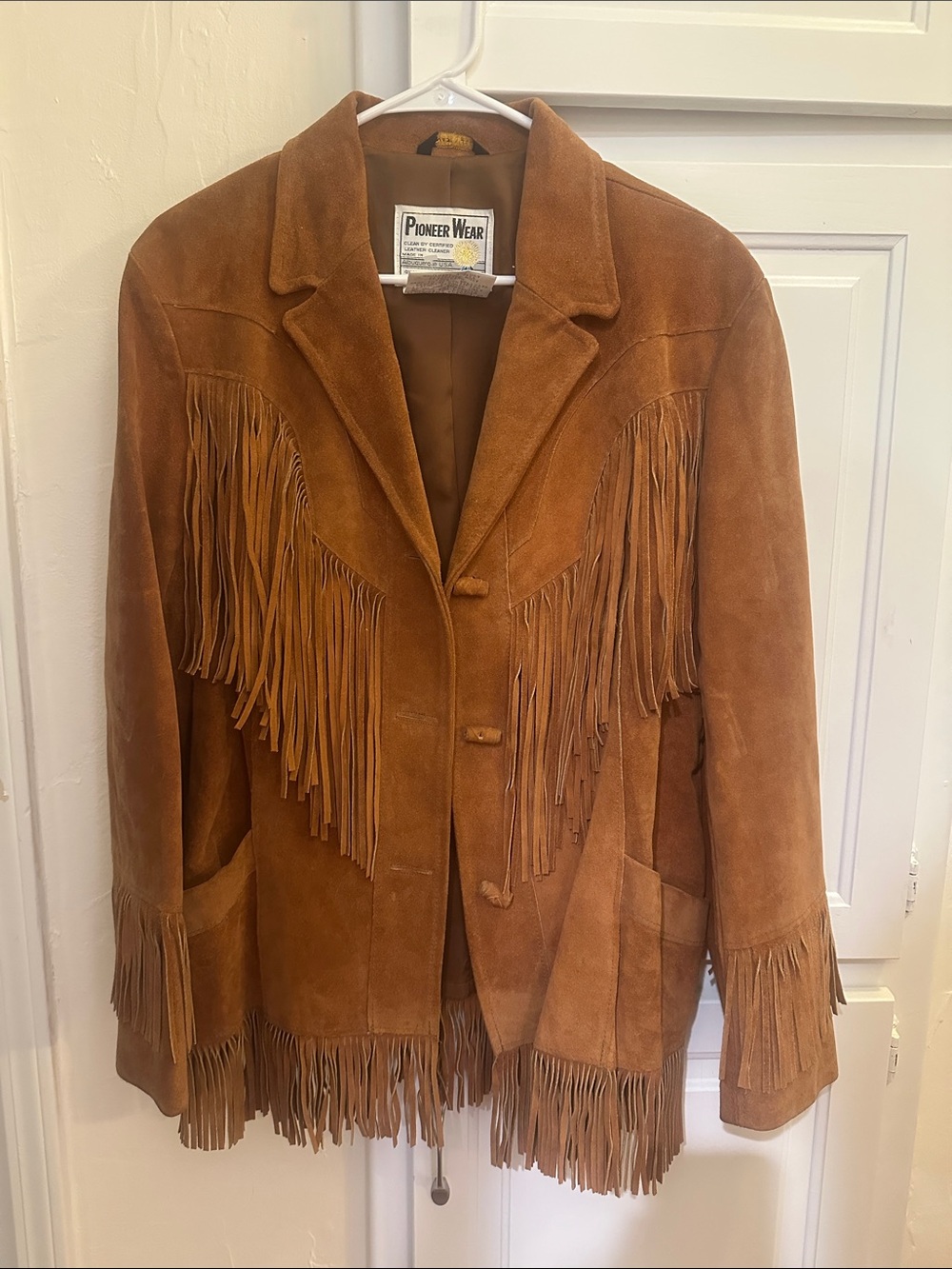 PIONEER Tan Suede Fringe Leather Jacket